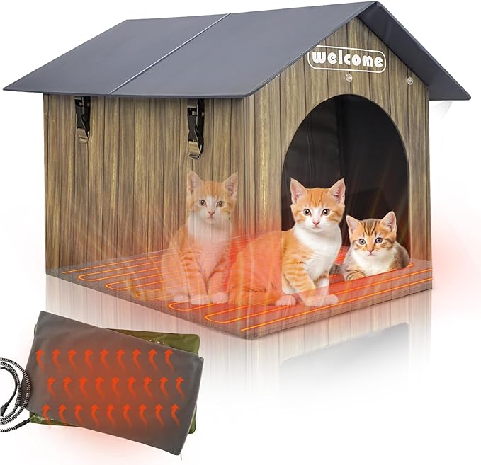 Heated house fashion for cats