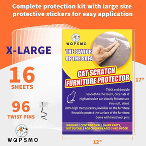 Anti Cat Scratch Furniture Protector,Couch Protector for Cats,Cat Scratch Guards for Furniture, Couch Corner Deterrent Guards from Cat Claws,Heavy- Duty Self-Adhesive Single Side,16Pack