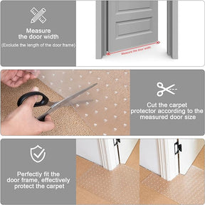 Carpet Protector for Pets - Cat Carpet Protector for Doorway, Anti Scratch Under Door Cat Scratch Protector Mat, Easy to Cut Plastic Carpet Scratch Stopper, Cat Scratch Guard Carpet