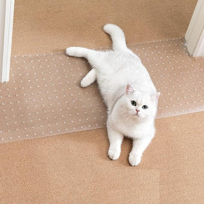 Carpet Protector for Pets - Cat Carpet Protector for Doorway, Anti Scratch Under Door Cat Scratch Protector Mat, Easy to Cut Plastic Carpet Scratch Stopper, Cat Scratch Guard Carpet